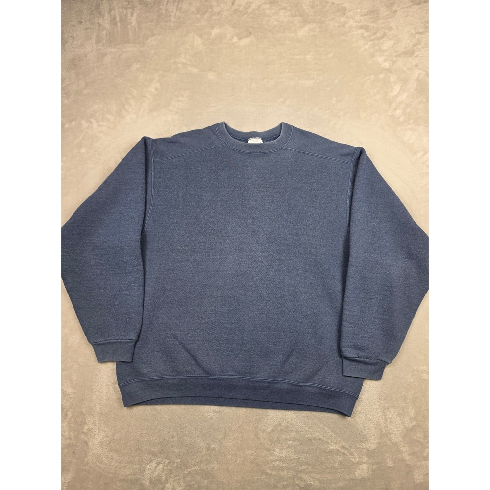 Vintage Wilson Sweatshirt Mens XL Blue Crewneck Blank Cotton Blend Long Sleeve